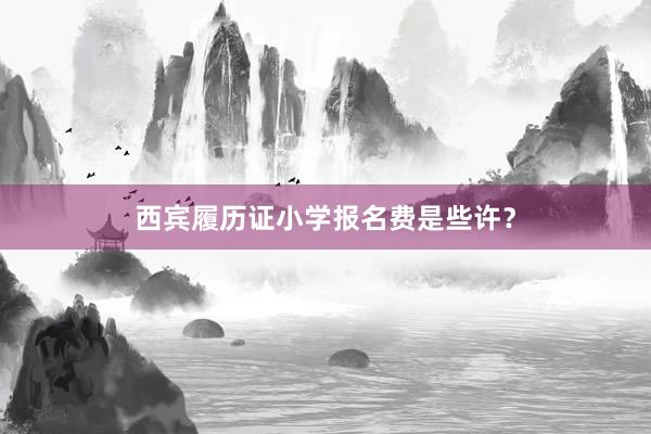 西宾履历证小学报名费是些许？