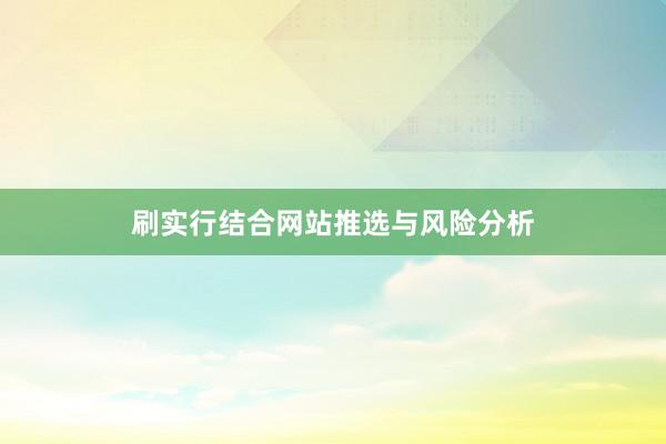 刷实行结合网站推选与风险分析